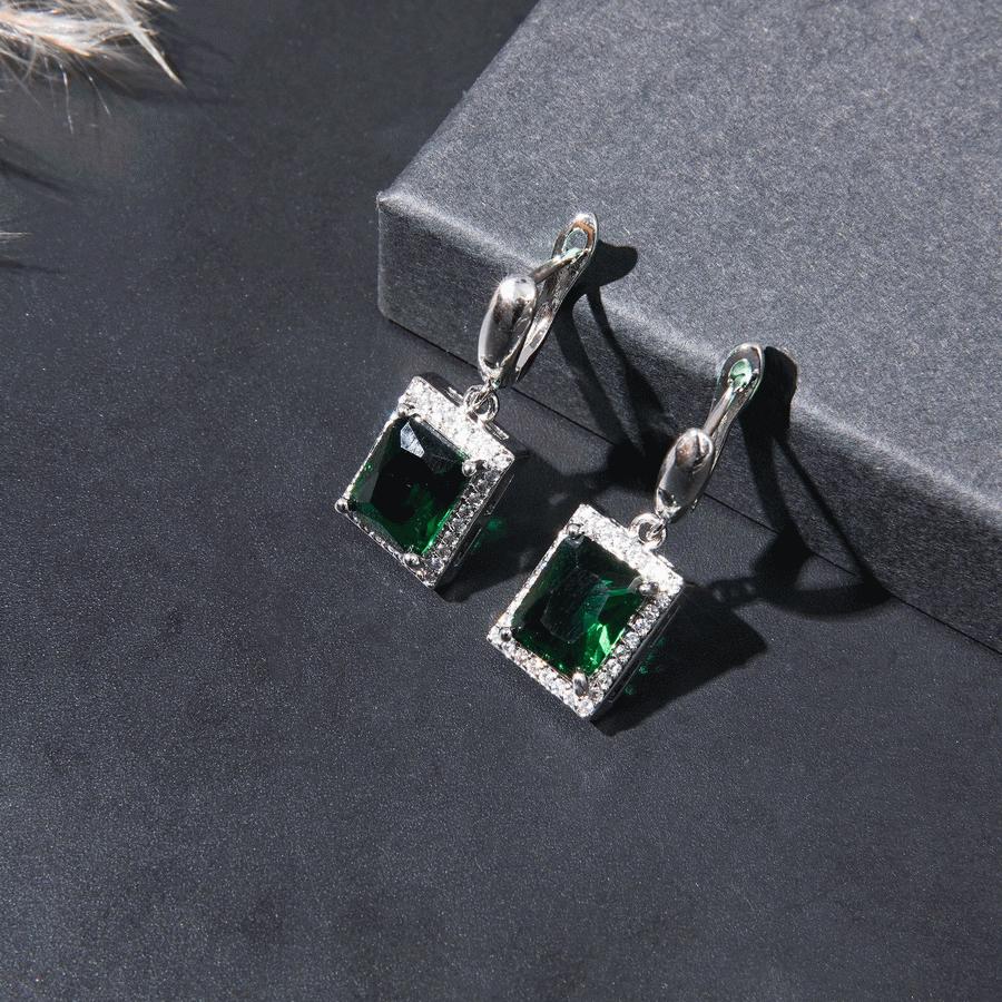 Klasyczny damski zestaw biżuterii z kwadratową cyrkonią sześcienną, z pierścionkiem, kolczykami, zawieszką, zestaw naszyjnika, ślubny dla panny młodej i druhen, prezent ślubny