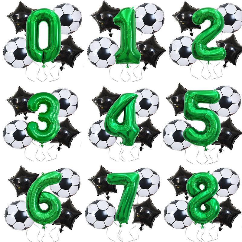 Football Theme Party Disposable Tableware Paper Plates Balloons Flags Birthday Decorate Foil Globos Soccer Sports Party Supplies