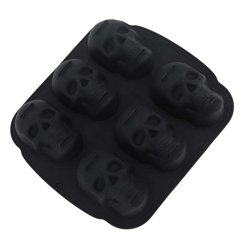 Elasticity Skeleton Head Cake Mold Food Grade Silicone Skull Baking Mold  Halloween