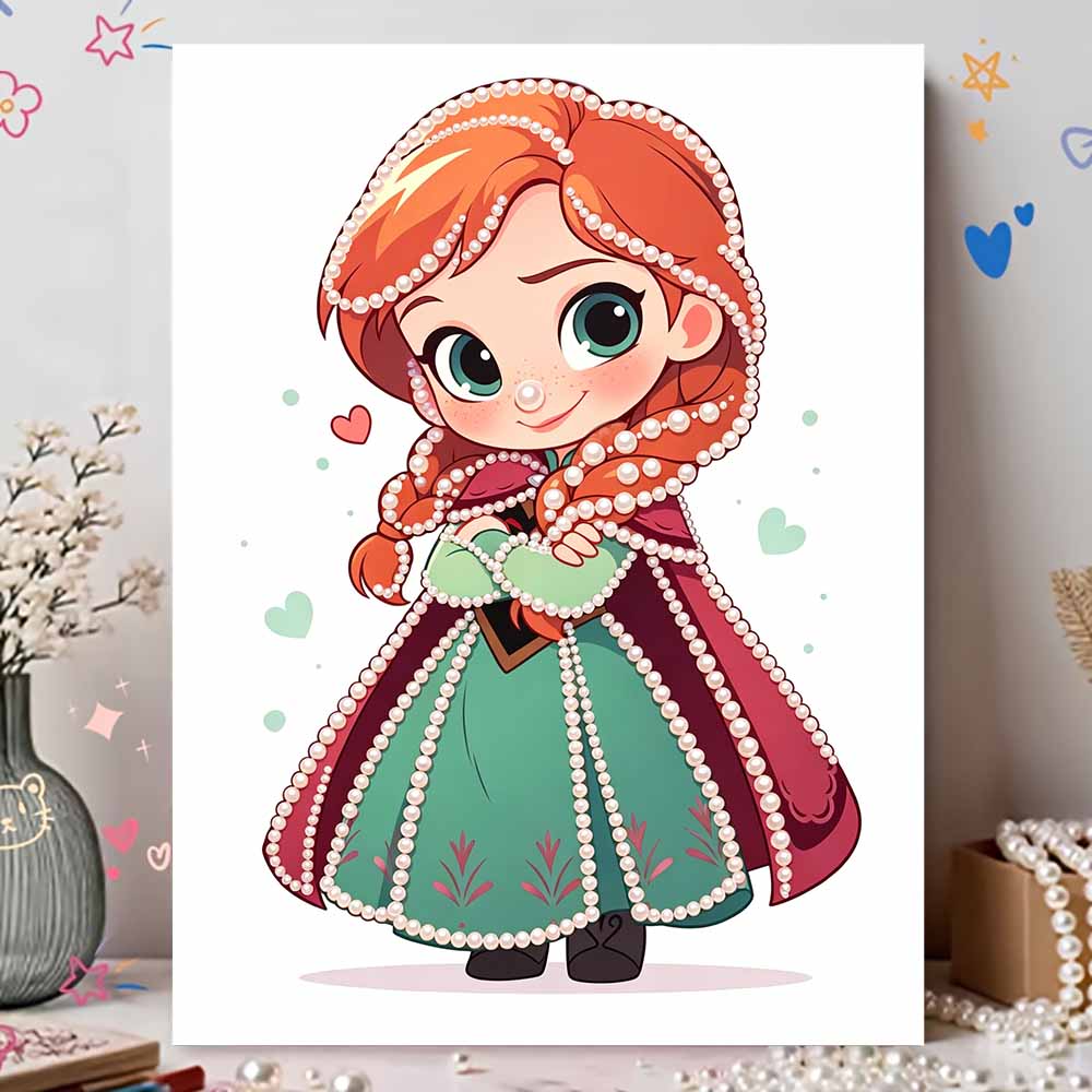 Disney Pearl Painting Frozen Anna Q Version Image Handmade DIY Pearl Gem Painting Pictures Crafts Special Shape Home Wall Decoration