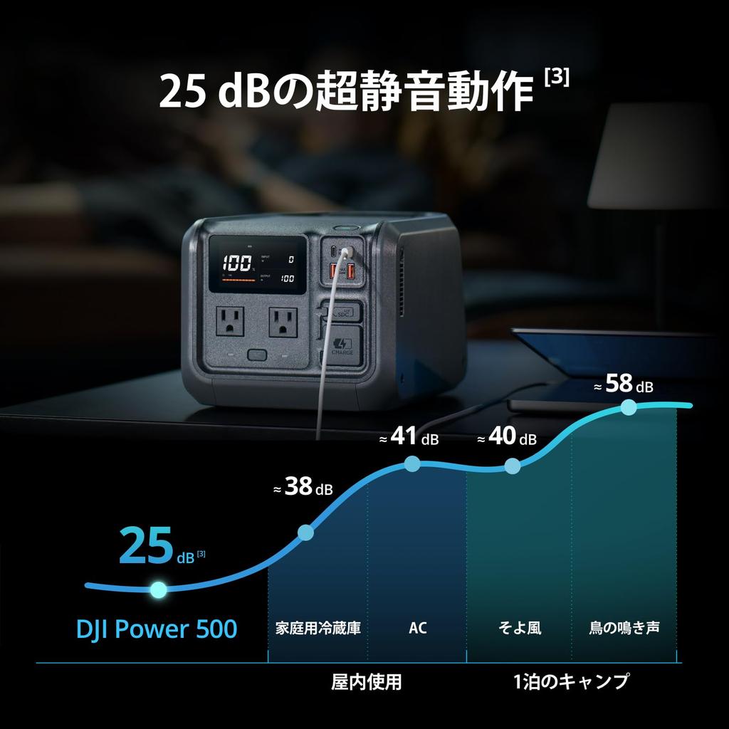 DJI Power 500 Tragbares Dampfbügeleisen Voll 1000W Stabil 25dB Solar Camping Energie Stromausfall Notstrom Empfohlen von der Katastrophenvorsorge und