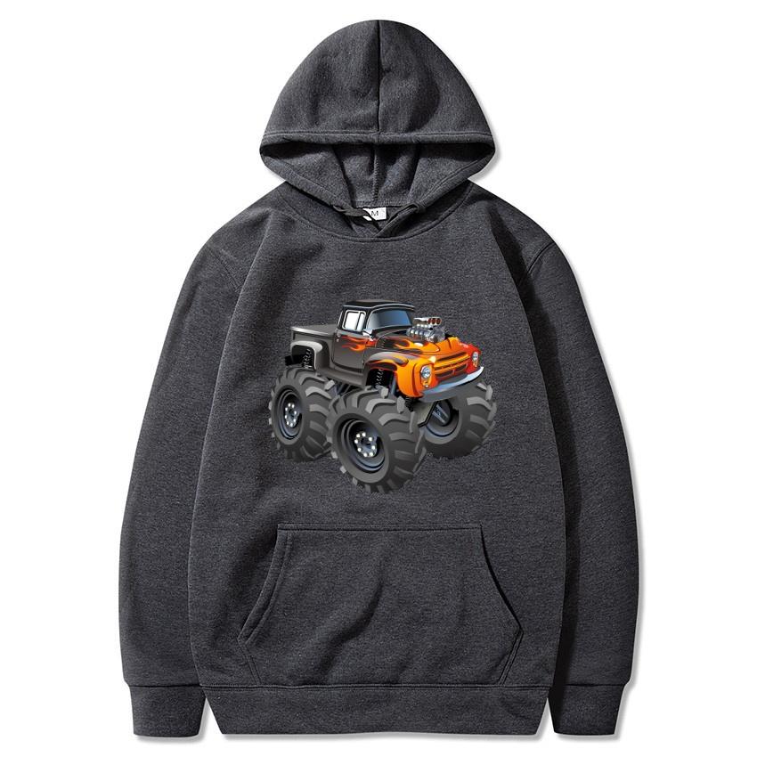 American Monster Truck Bigfoot Printed Hoodie Autumn Winter Street Fashion Hoodie Daily Casual Warm Hoodie Holiday Gift