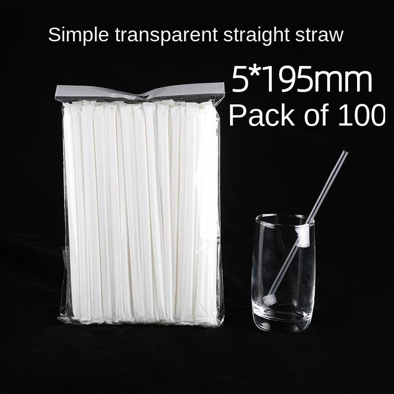 Disposable Straw, Bendable, Independent Packaging, Flat Mouth Straw, Spot Wholesale, Food Grade Plastic, PP Transparent Straw