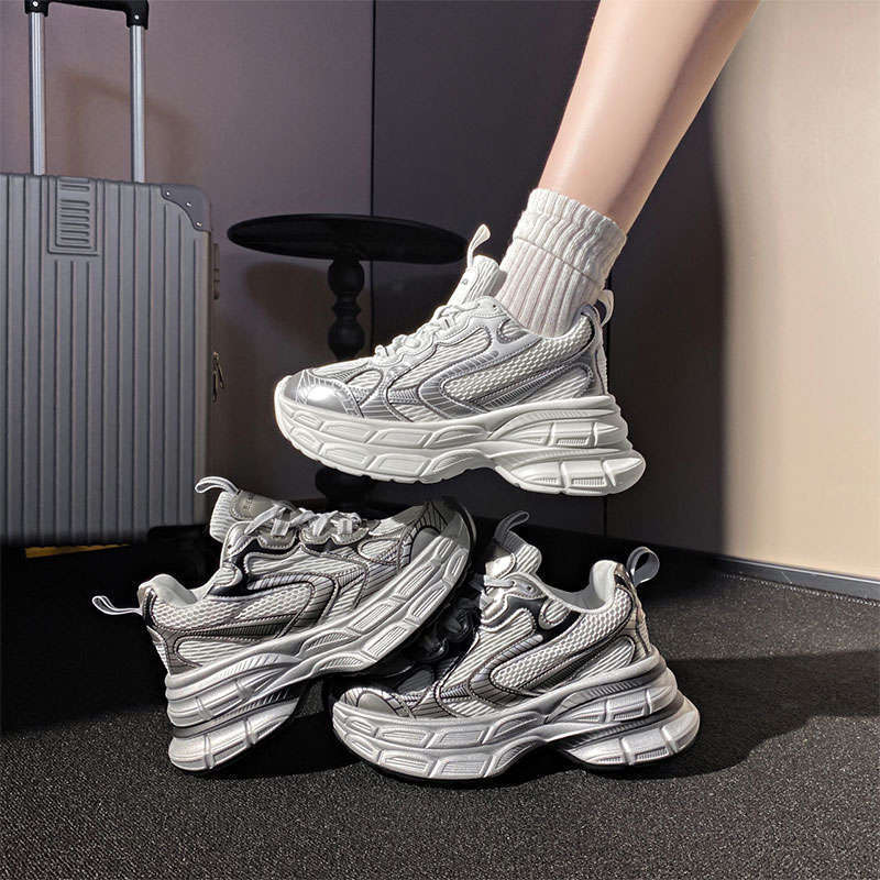 Dicksöhlige Bajia Daddy Schuhe Damen Herbst neue Farbkombination vielseitig Mesh atmungsaktiv weichsohlige lässige Sportschuhe