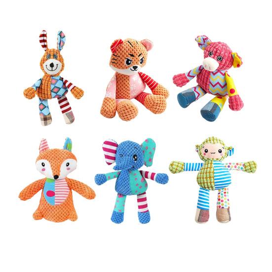 Plüsch Quietschie Hundespielzeug Weiches Stofftier Hund Kauspielzeug Niedliches Plüsch Fuchs Elefant Spielzeug Hält Hunde beschäftigt für aggressive Kauer Kleine Mittlere Hunde