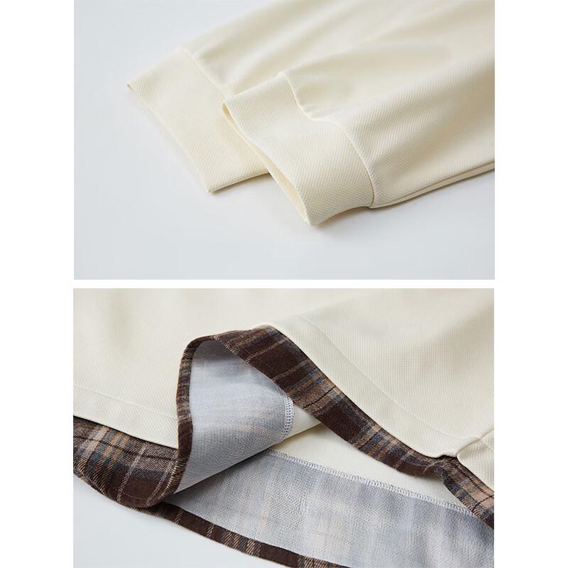 Snoopy Men's Faux Two-Piece Long Sleeve Polo Collar Sweatshirt