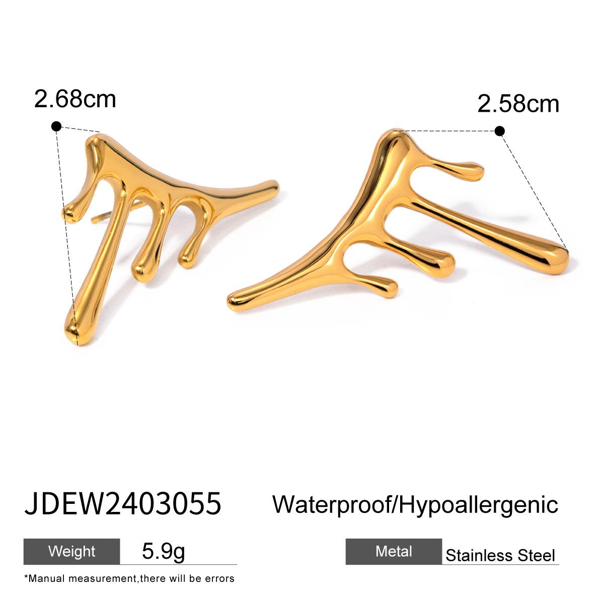 

Необычные серьги из 18-каратного золота и нержавеющей стали с эффектом жидкости — модный европейский и американский стиль моды