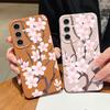 Hand-drawn Style Sakura Case For Samsung Galaxy A57 A37 A17 A56 A36 A26 A16 A55 A35 A25 A15 A54 5G S21 FE S22 S23 S24 Plus S25 Edge S26 Ultra