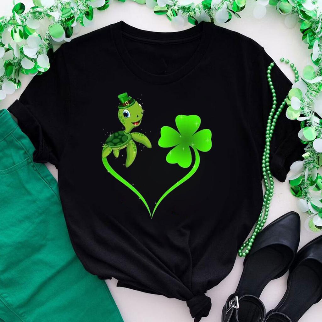 St. Patrick's Day Green Print Women T Shirt Short Sleeve O Neck Loose Women Tshirt Ladies Tee Shirt Tops Clothes Camisetas Mujer