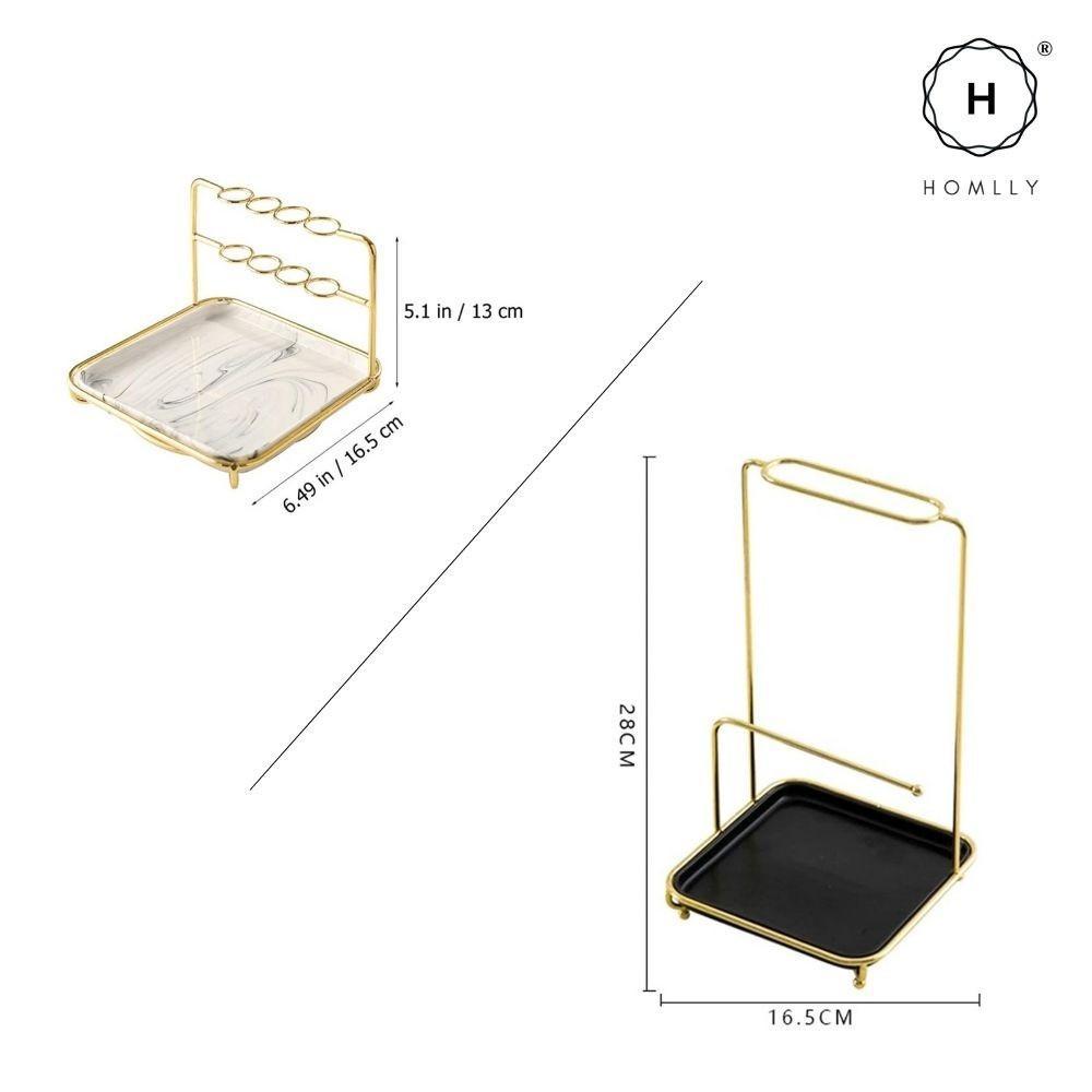 Homlly Marble Jewelry Cosmetic Organizer Display Stand