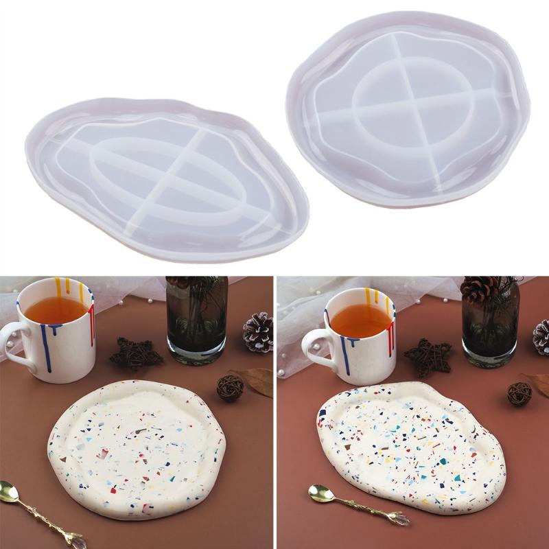 Irregular Clouds Plate Coaster Mold Handmade DIY Resin Epoxy Jewelry Silicone Glossy Mould for Plaster Tray