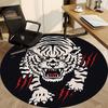 1pc Tiger Print Chair Carpet for Office, Round Non Slip Durable Large Size Office Carpet, Suitable for Office