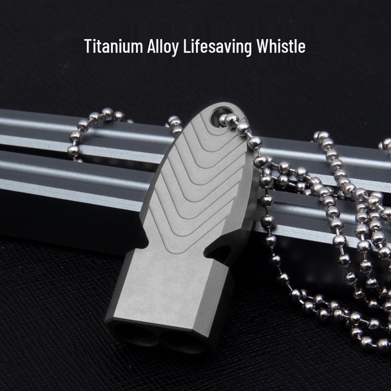 Titanium Alloy High-Decibel Survival and Sports Whistle Necklace Pendant