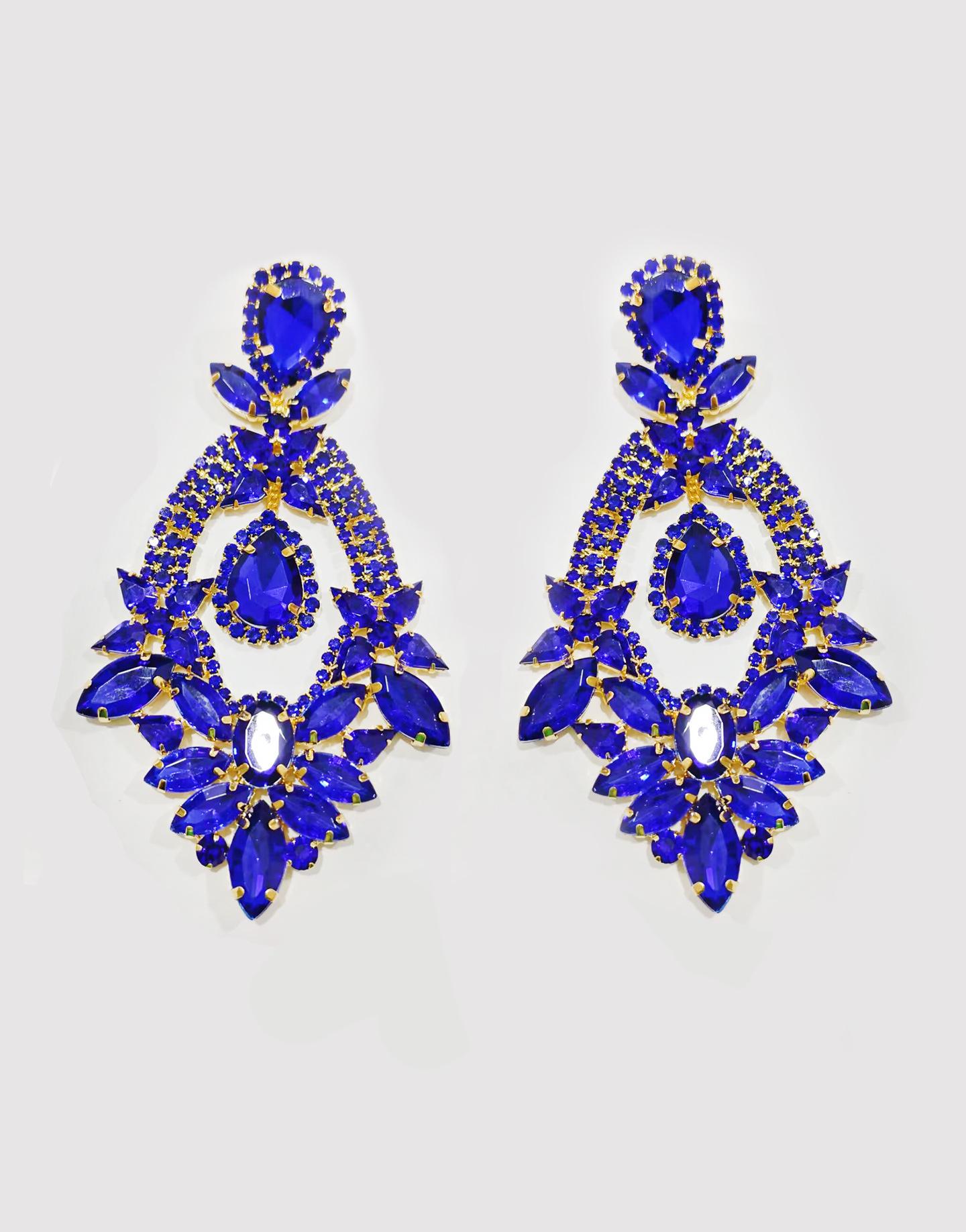 2024 Hot European  American Rhinestone Bridal Earrings - Exaggerated Banquet Style