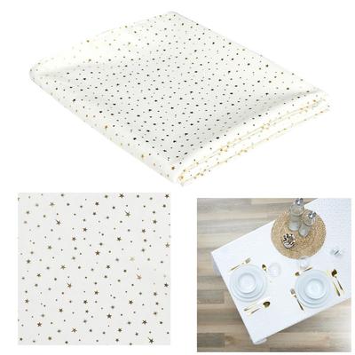 [A3679] - Τραπεζομάντηλο designer 'Ένα Αστέρι Γεννιέται' λευκό χρυσό - 250x140 εκ.