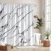 Elegant Marble Shower Curtain, White with Black Veins, Luxurious Design,  Ideal for Bathroom Decor & Housewarming Gift