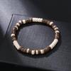 New European & American Turquoise Wood Bead Men's Trendy Coconut Shell Bracelet - Versatile Design