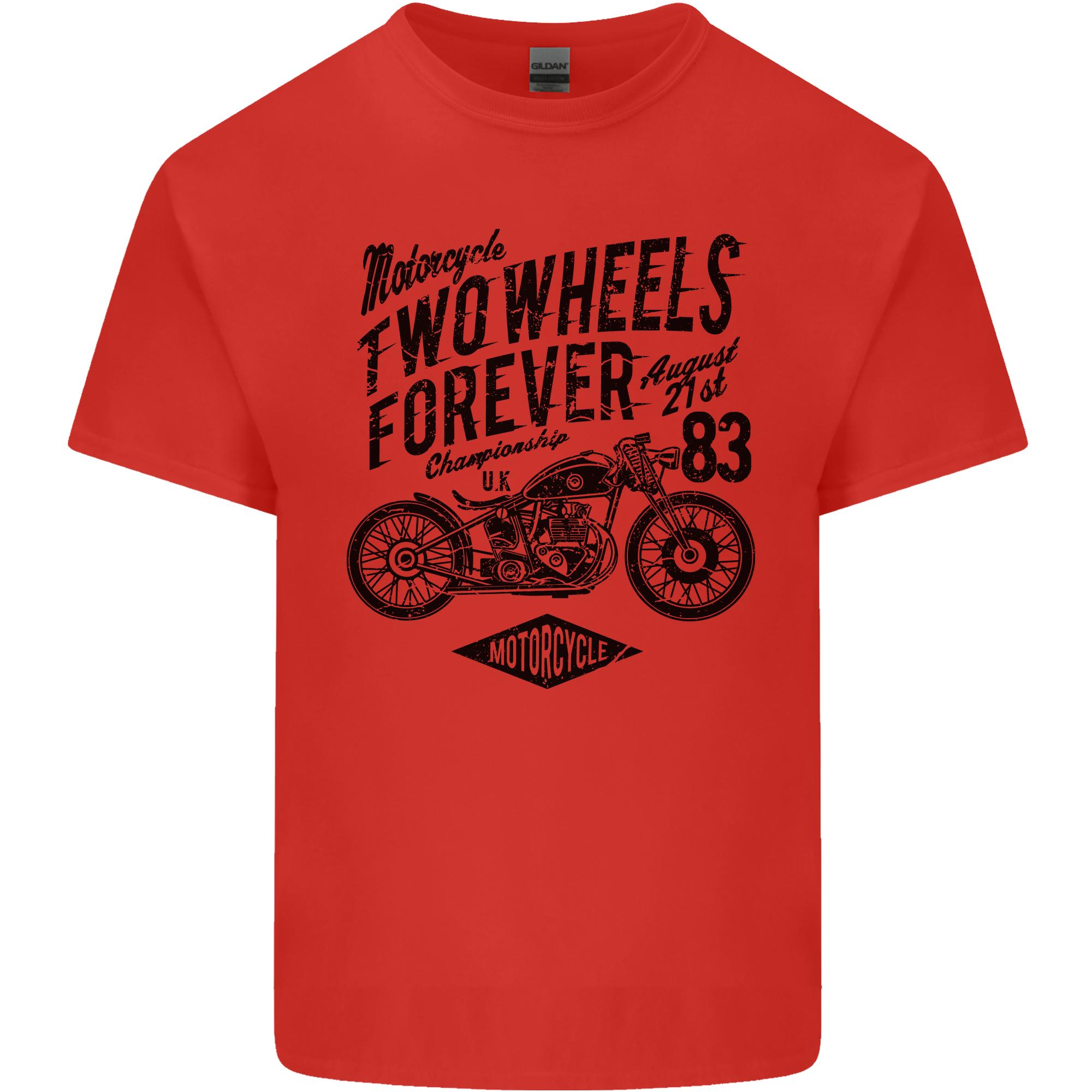 Two Wheels Forever Motorcycle Cafe Racer Unisexs Light Cotton TShirt S