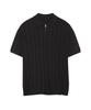 IRONYPORNO WHITELINE 86-Iro356 Micro Cable Half-Zip Collared Short Sleeve Knit Black