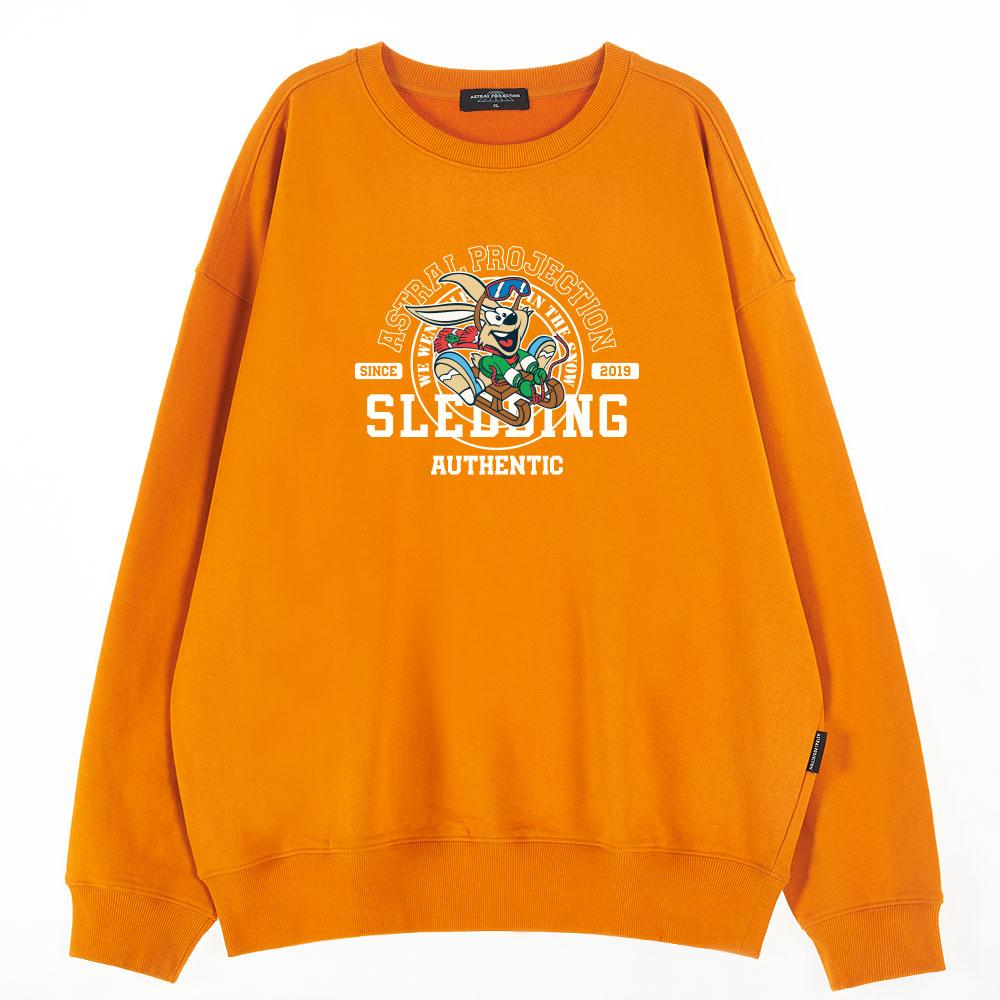ASTRAL PROJECTION Oversized Drop Shoulder Rabbit Sweatshirt_Orange