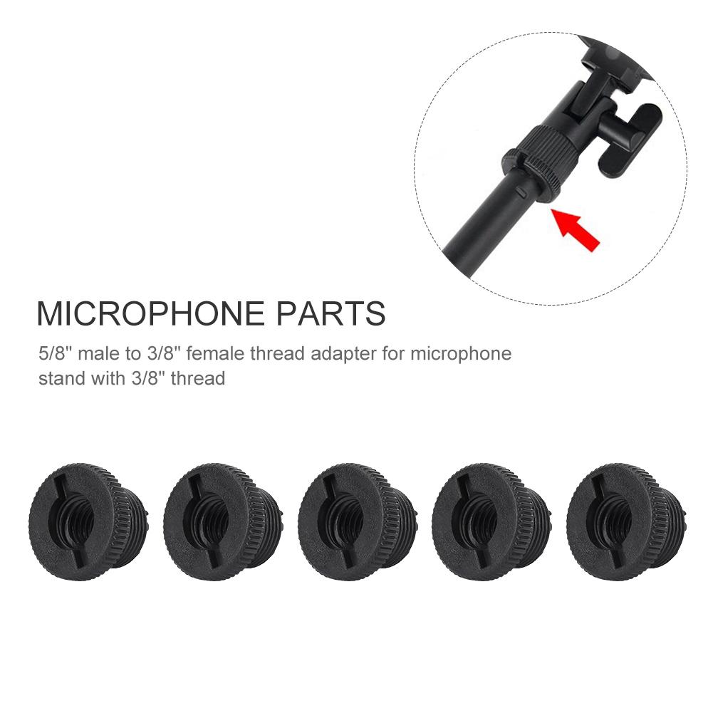 10 PCS Plastic Shock Proof 5 8  Male to 3 8  Female Screw Thread Adapter for Microphone Stand