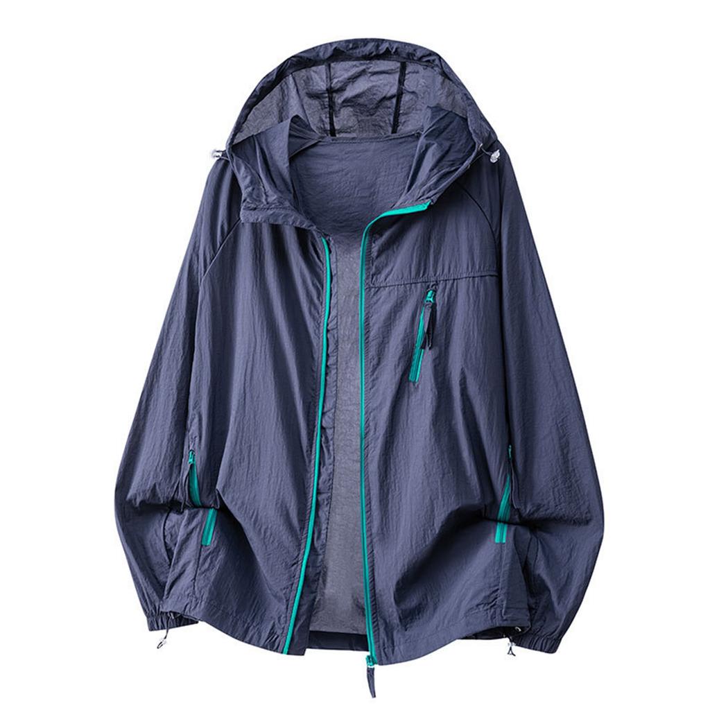 Up Uv Zip Mens Hooded Jacket Lightweight Quick Dry Sun Outdoor Coat For Travel Sports