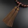 [WONDERFUL LOTUS] Men's Buddhist Prayer Beads, 22 beads, Red Tiger Eye, Brown Silk Tassel, Prayer Beads Bag Included, Suitable for All Sects,