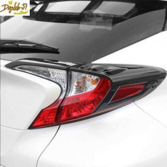 For 2016- Toyota CHR C-HR Carbon Fiber Rear Tail Light Lamp Cover Trim Decor
