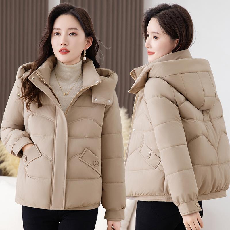 Women’s Short Windproof Thicken Warm Winter Jacket With Detachable Hood