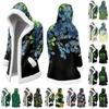 Unisex Casual And Fashionable Plush Collar Hooded Long Sleeved St. Patrick's Print Jacket