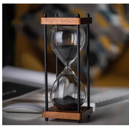 

Antique Sandglass | Large Hourglass Timer 30 Minute, Decorative Vintage Wooden Sandglass, Black,Blue,Pink,Yellow