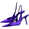 2025 summer new light mouth purple bag head thin heel non-slip high heels women's sandals niche design sense single shoes pointed