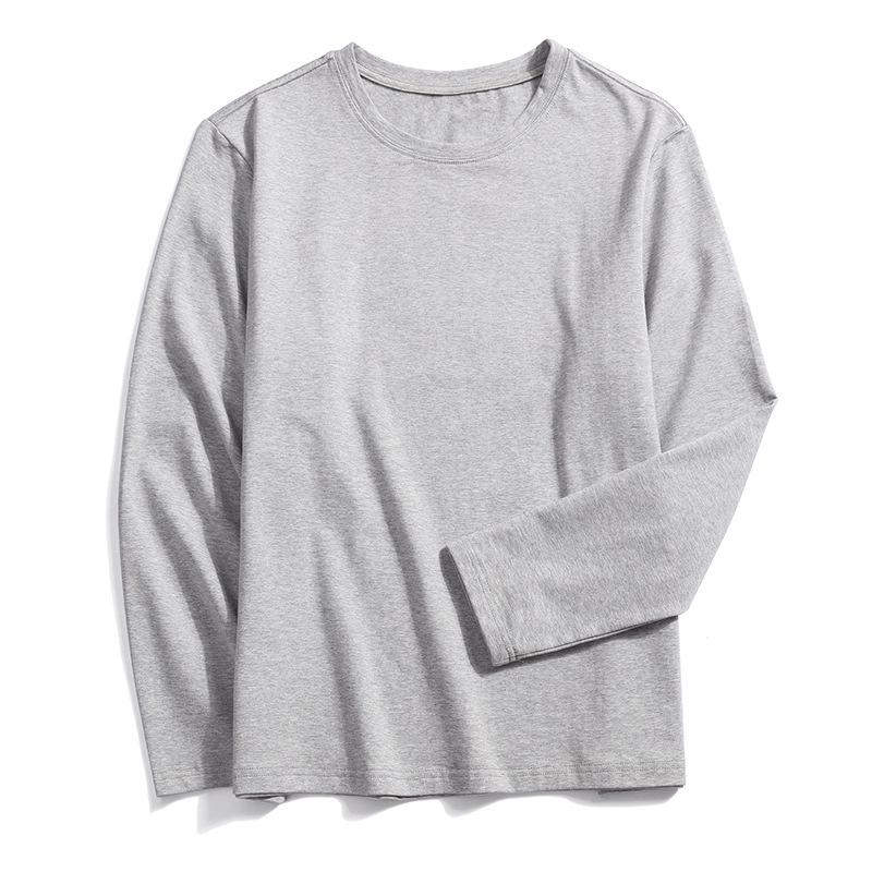 Men's Plus Size Autumn Round Neck Long Sleeve Solid Color Loose Fit T-Shirt