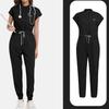 Ladies' Comfortable And Casual Solid Color Short Sleeved Pants Protective Suit Set