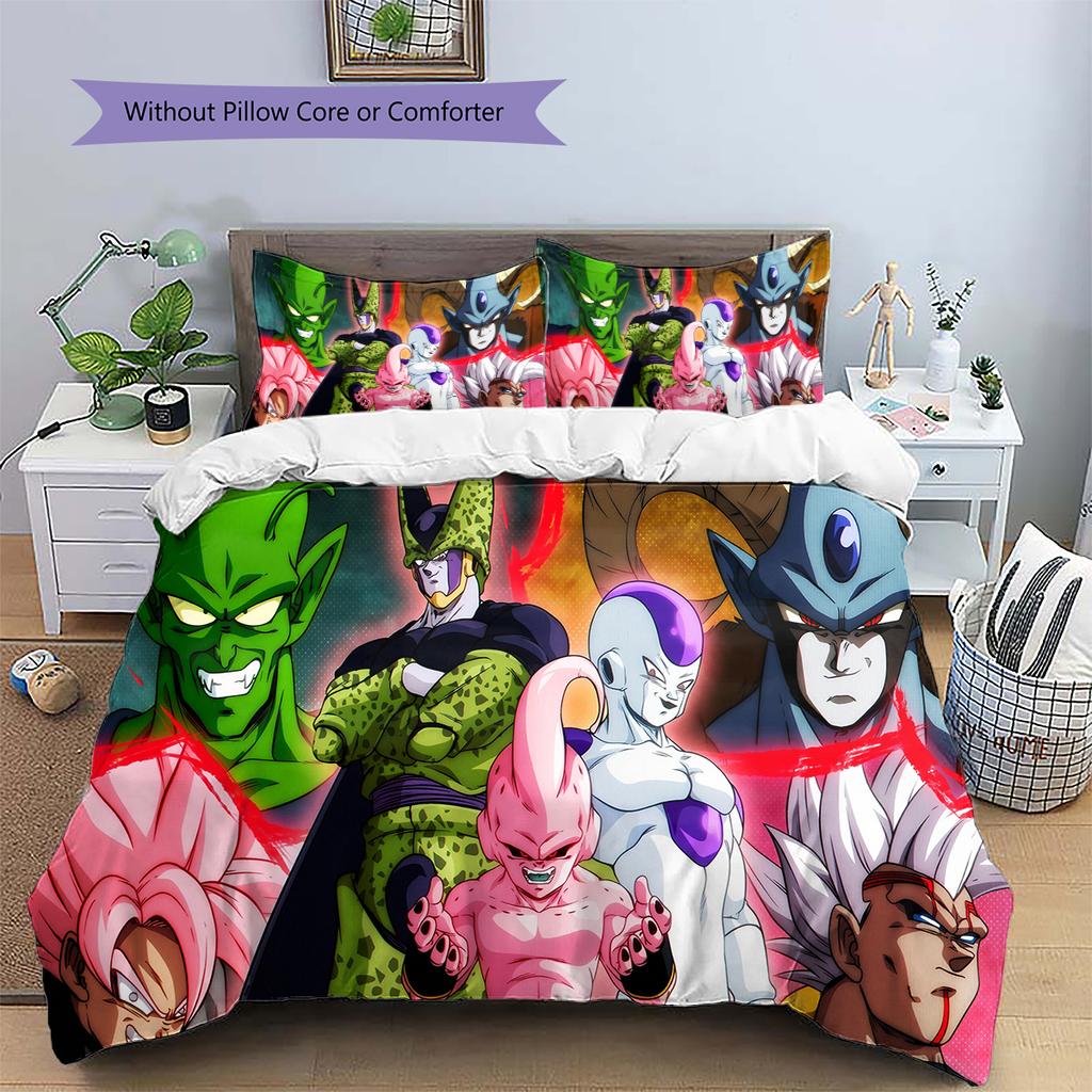 Dragon Ball Anime Bedding Set, Classic Duvet Cover Pillowcase for Bedroom Home, Perfect Gift for DBZ Fans