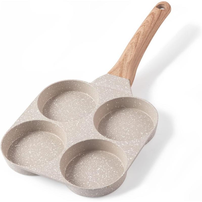 Egg Pan Omelette Pan,4-Cup Nonstick Omelette Skillet - Pancake Pan and Healthy Egg Cooker Suitable for Gas Stove & Induction