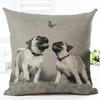 Cute Dog Printing Cushion Cover Cotton Linen Dog Throw Pillow Case For Sofa Decorative Pillowcase Cover Almohada Zt86