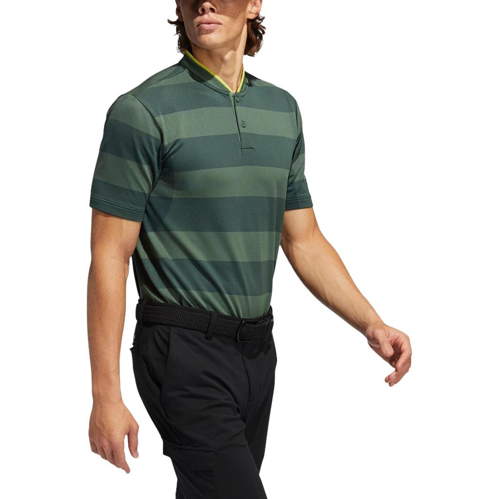 Adidas Striped Logo Print Straight-Cut Short Sleeve T-Shirt Men Tops Green GL4640