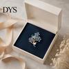 Artistic Branch Brooch Forget-Me-Not Flower Brooch, Floral with Faux Pearl & Rhinestone, Suit Badge Enamel Decorative Accessory for Women Suits Coats