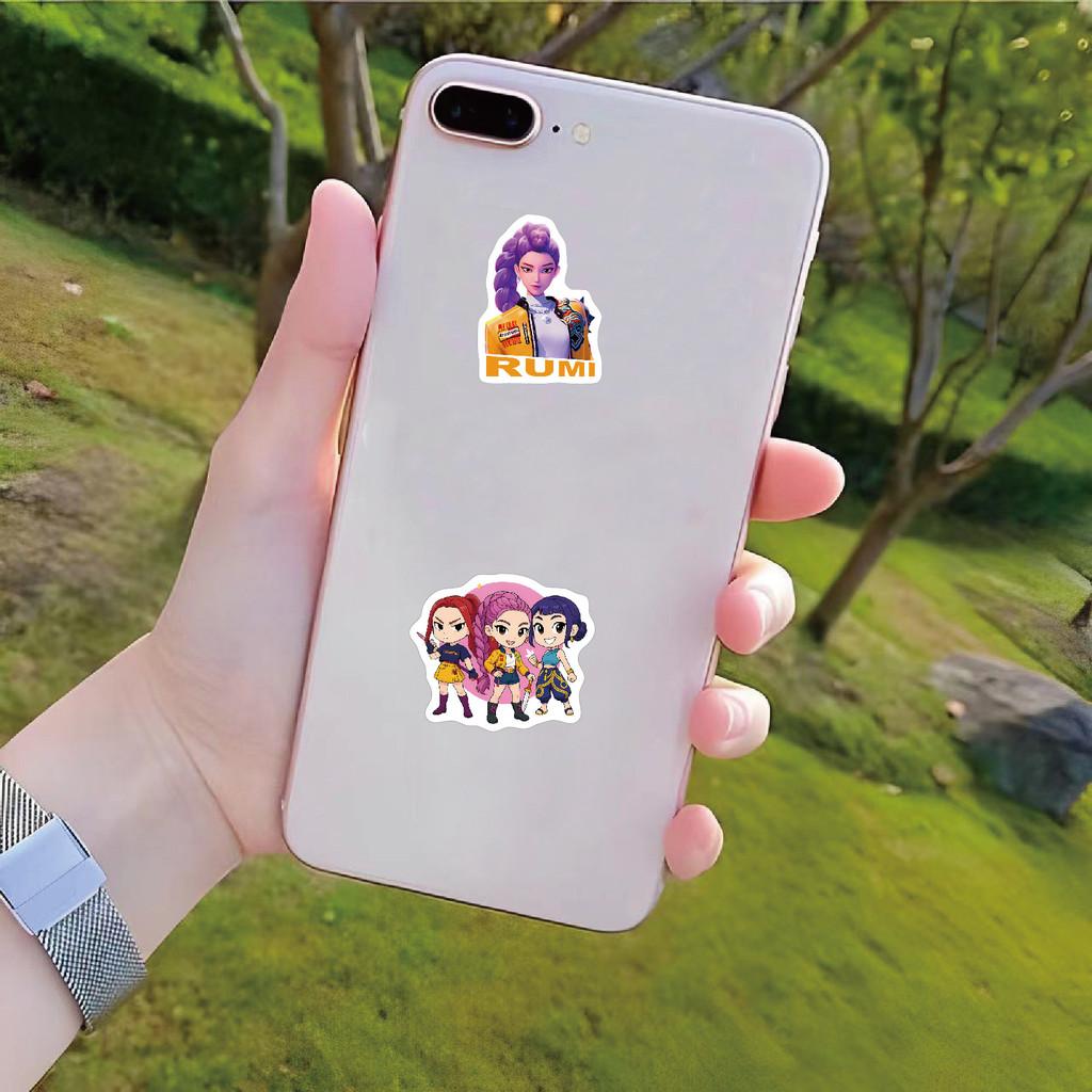 70-Piece KPOP Demon Hunter Stickers - Korean Style Glossy Film Cartoon Decor Decals for Backpacks, Phones & Water Bottles