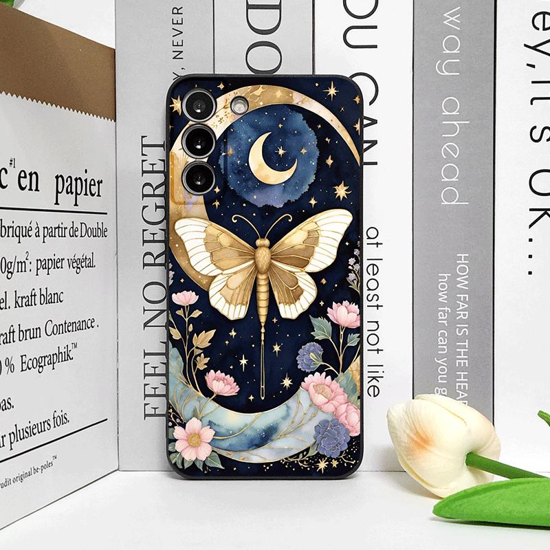 Aesthetic Moon Butterfly Flower Phone Case for OPPO Reno 13 12 F 11 10 Pro Plus A58 A79 Find X5 X3 Lite X8 X7 Frosted Soft Cover
