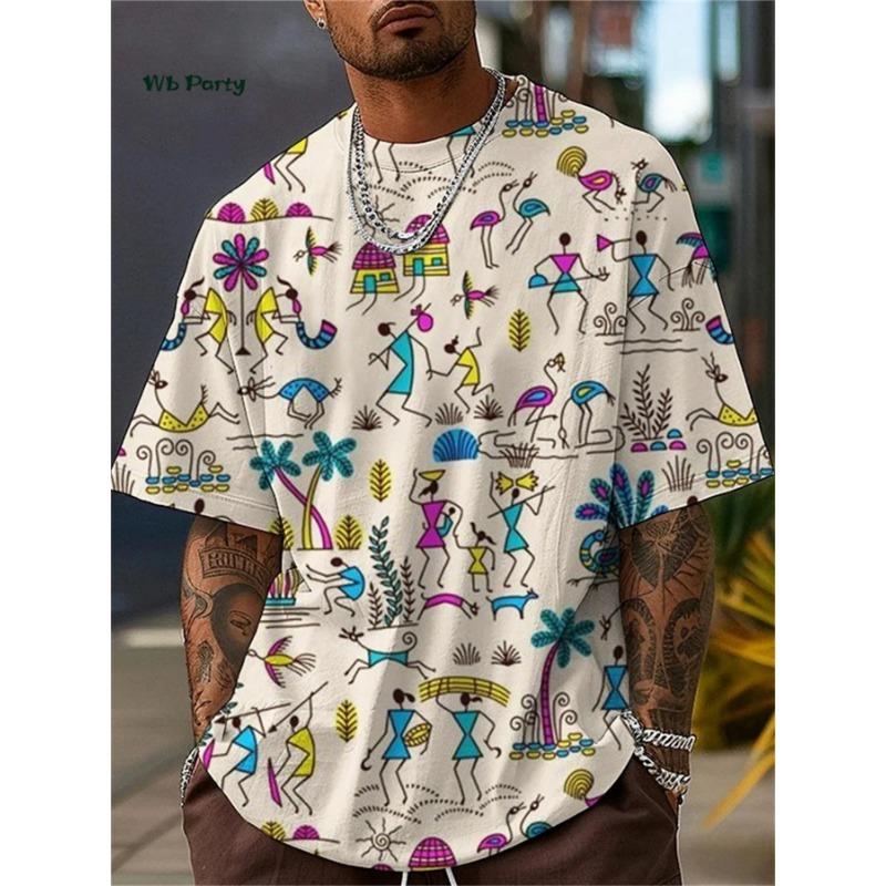 Cat Pattern Men's T-Shirt 3D Print Funny Animal Short Sleeve T-Shirt Oversized Tops Summer Daily Outdoor Casual Men's Clothing