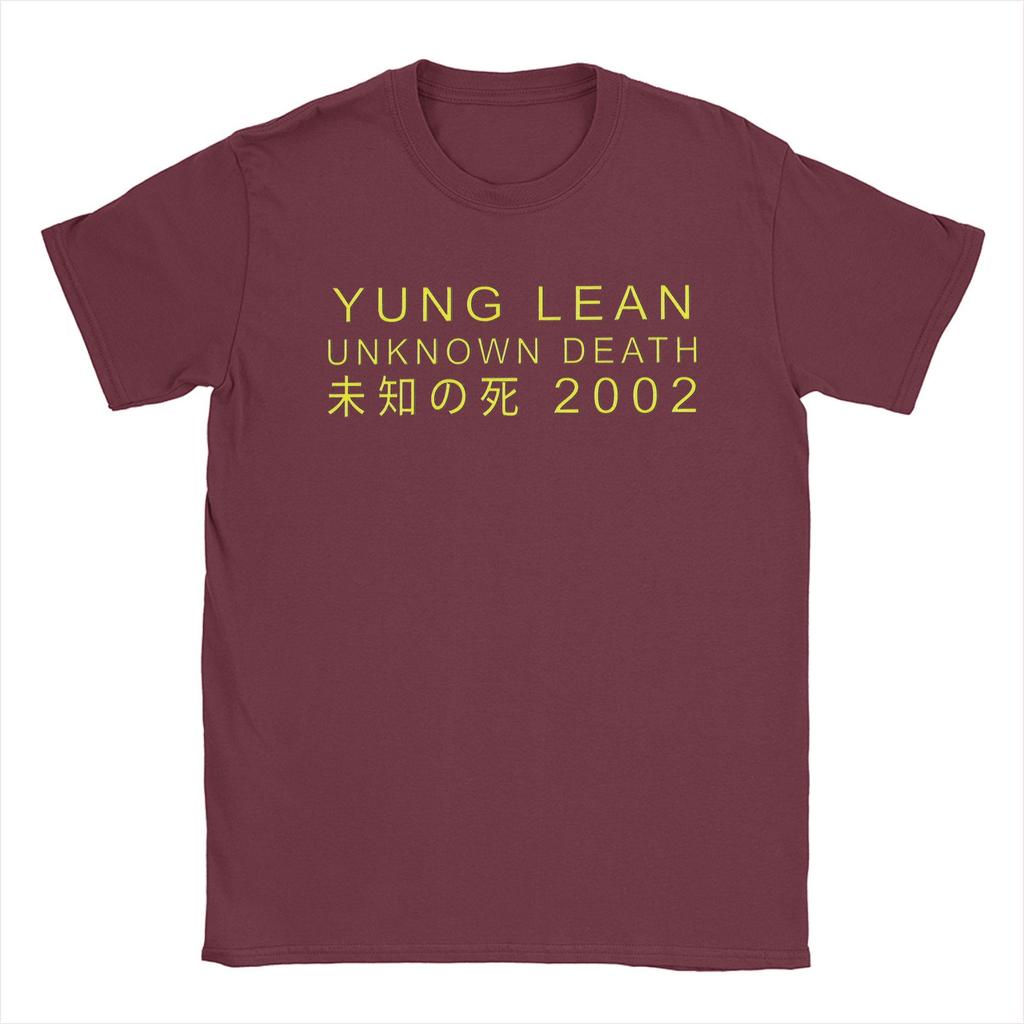 Yung Lean Unknown Death 2002 Gelbe T-Shirts Herren Baumwolle Vintage T-Shirts Rundhals Album Tour T-Shirt Kurzarm Kleidung Übergröße