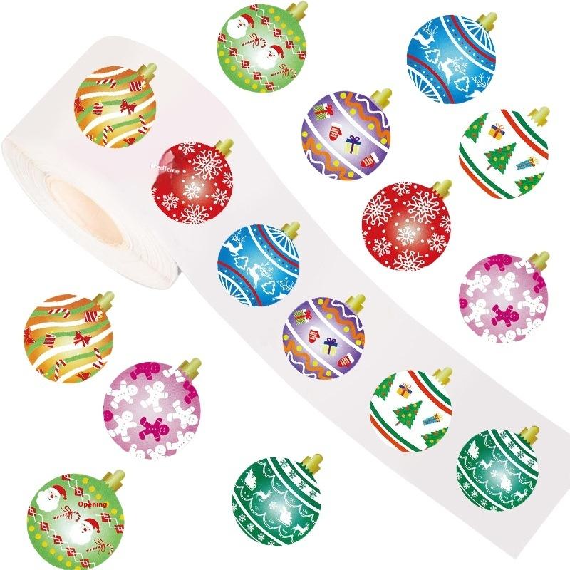 500Pcs Merry Christmas Stickers Christmas Theme Seal Labels Stickers For Diy Gift Baking Package Envelope Decoration