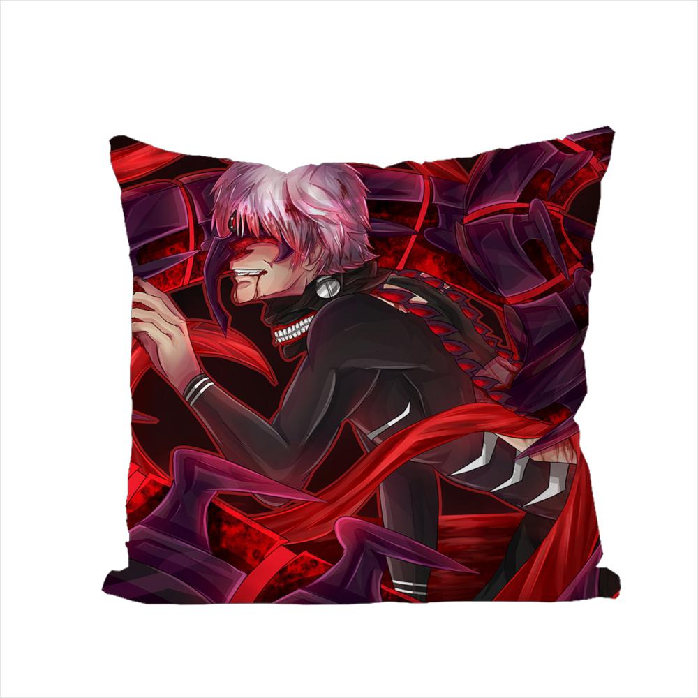 

Anime Tokyo Ghoul Pillow Case For Car Sofa Decorative Home Doublesided Print Plush Square Throw Pillow Cushion Cover 30x30cm