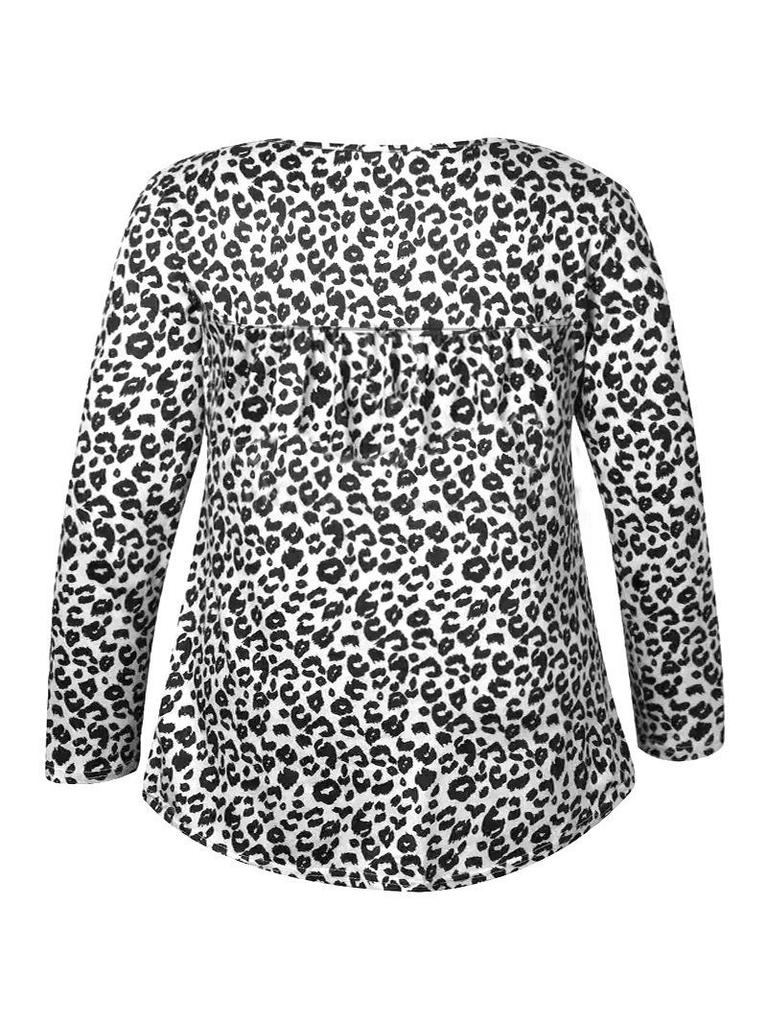 European & American Elegant Plus Size Buttoned Top for Women - Spring/Autumn Fashion