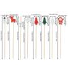 100Pcs Christmas Disposable Bamboo Skewers Santa Xmax Tree Fruit Fork Buffet Dessert Cocktail Sticks Christmas Decoration 2025