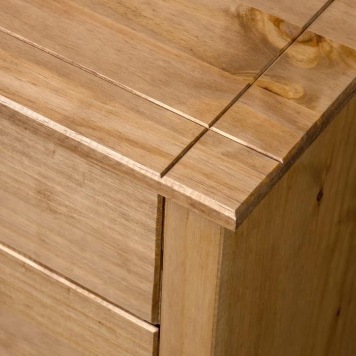 Armoire latérale - vidaXL - Pin Assortiment Panama - 4 tiroirs - Bois massif - Mat