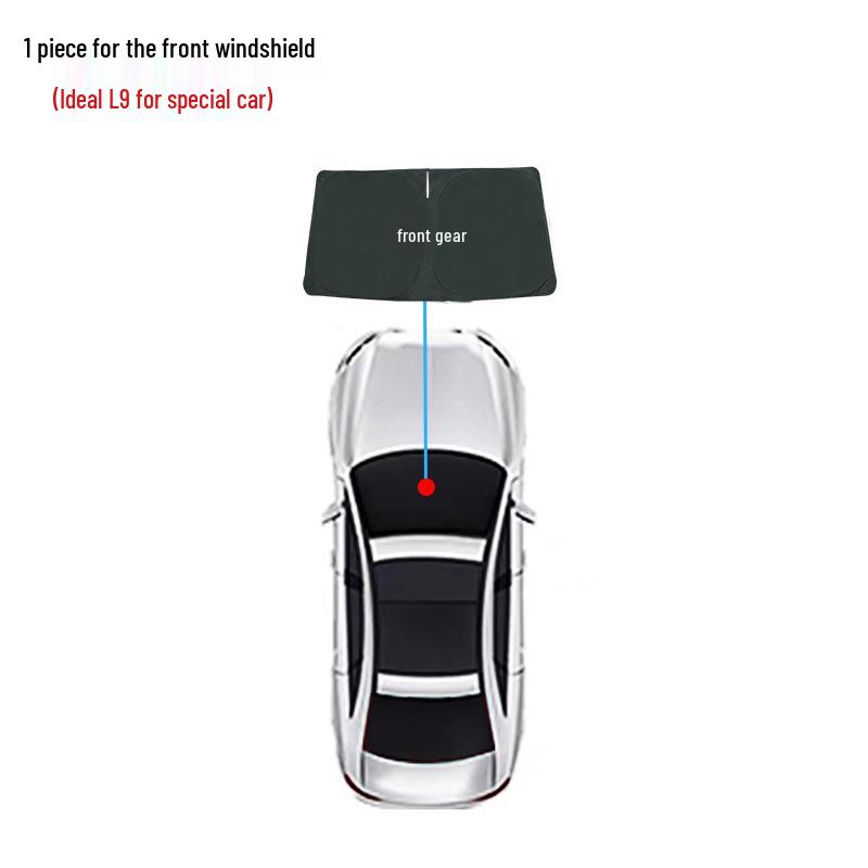 Ideal L9 Opaque Car Window Sunshade: Sun Protection, Heat Insulation, Privacy Curtains for Camping.