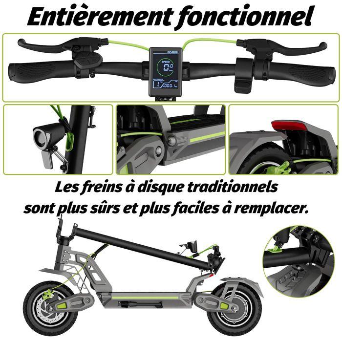 Monopattino elettrico E10, autonomia 60-75 km, PIC motore 800W x 2, velocità 45 km/h, pneumatici tutto-terreno 10 pollici-TODIMART